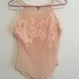 Peach sheer leotard